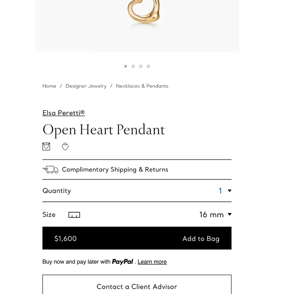 🩵 TIFFANY & CO 🩵OPEN HEART PENDANT STERLING SILVER AND 18K GOLD - Picture 14 of 14